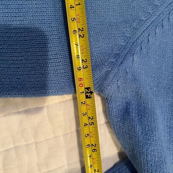 Damart Classic Cardigan Large Blue Acrylic sweater excellent pre owned condition - Picture 8 of 12